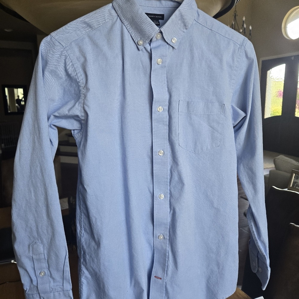 Tommy Hilfiger Sky Blue Casual Button-Down Shirt